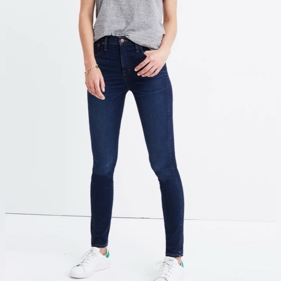 Madewell 10 inch High Rise Dark Wash Skinny Jeans Petite 25 - Picture 1 of 8